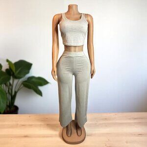Sleek Gray Two-Piece Outfit